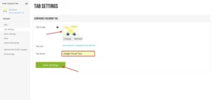 Go to 'Edit Tab' and customize your 'tab image' and 'tab name'. Done!